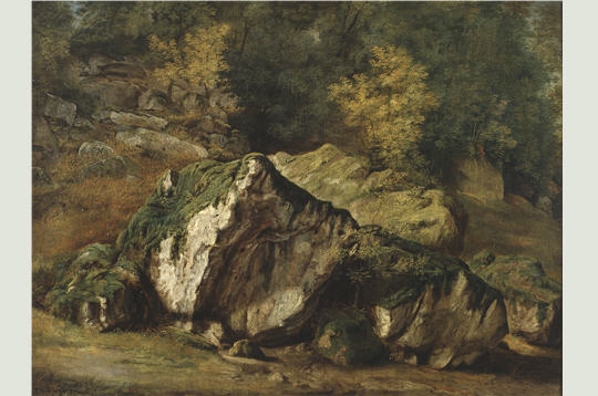 Etude de rochers peint par Théodore Rousseau en 1829