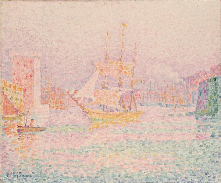 Le port de Marseilles de Paul Signac - Peinture à l'Huile sur Toile de 46 x 55 cm - 1906 - ©Wikiart