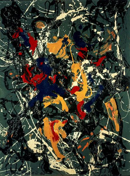 Number 3 de Jackson Pollock est une Peinture à l Huile et Email sur Toile de 77.2 x 57.2 cm fait en 1948 ©Wikiart