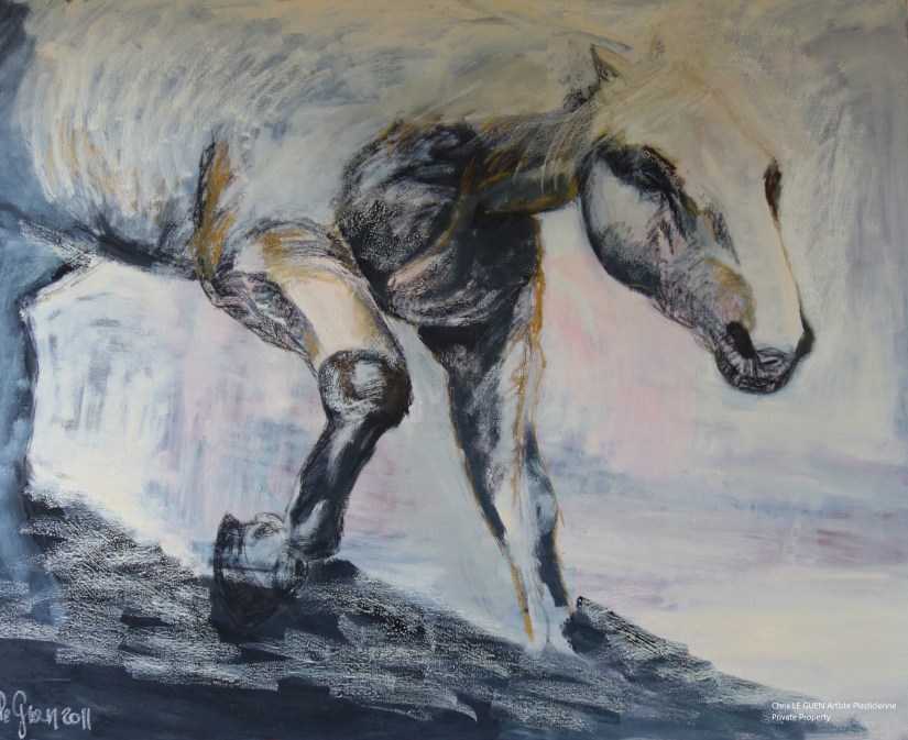 Cheval N°6 par Chris Le Guen Artiste Plasticienne Peintre et Sculptrice