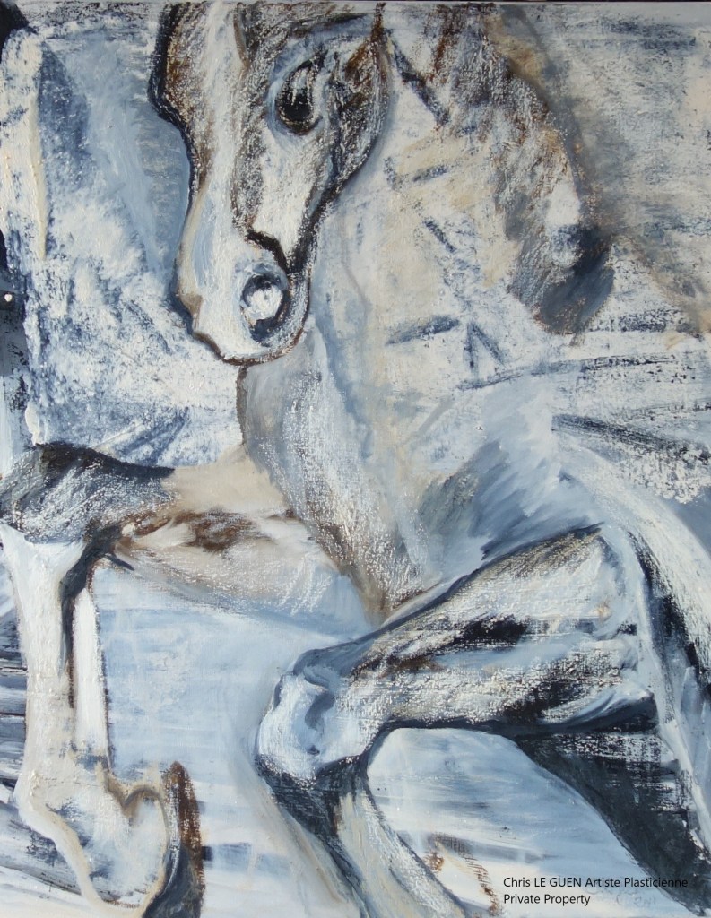 Cheval N°8 peint par Chris Le Guen Artiste Plasticienne Peintre et Sculptrice