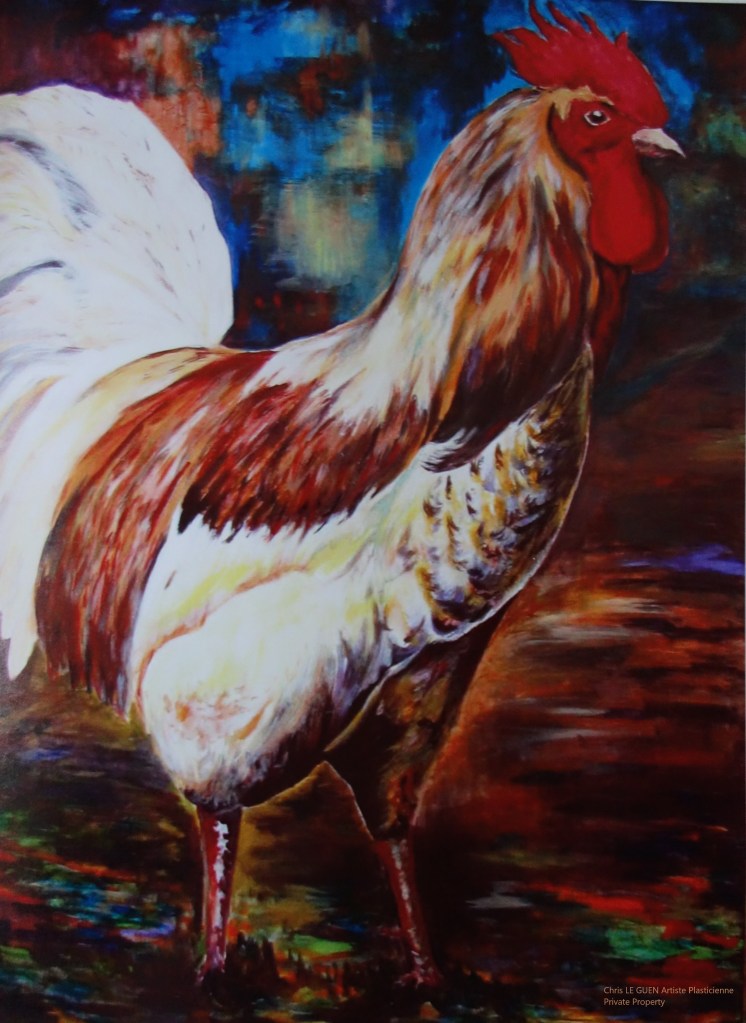 Coq N°4 a été fait par Chris Le Guen Artiste Plasticienne Peintre et Sculptrice