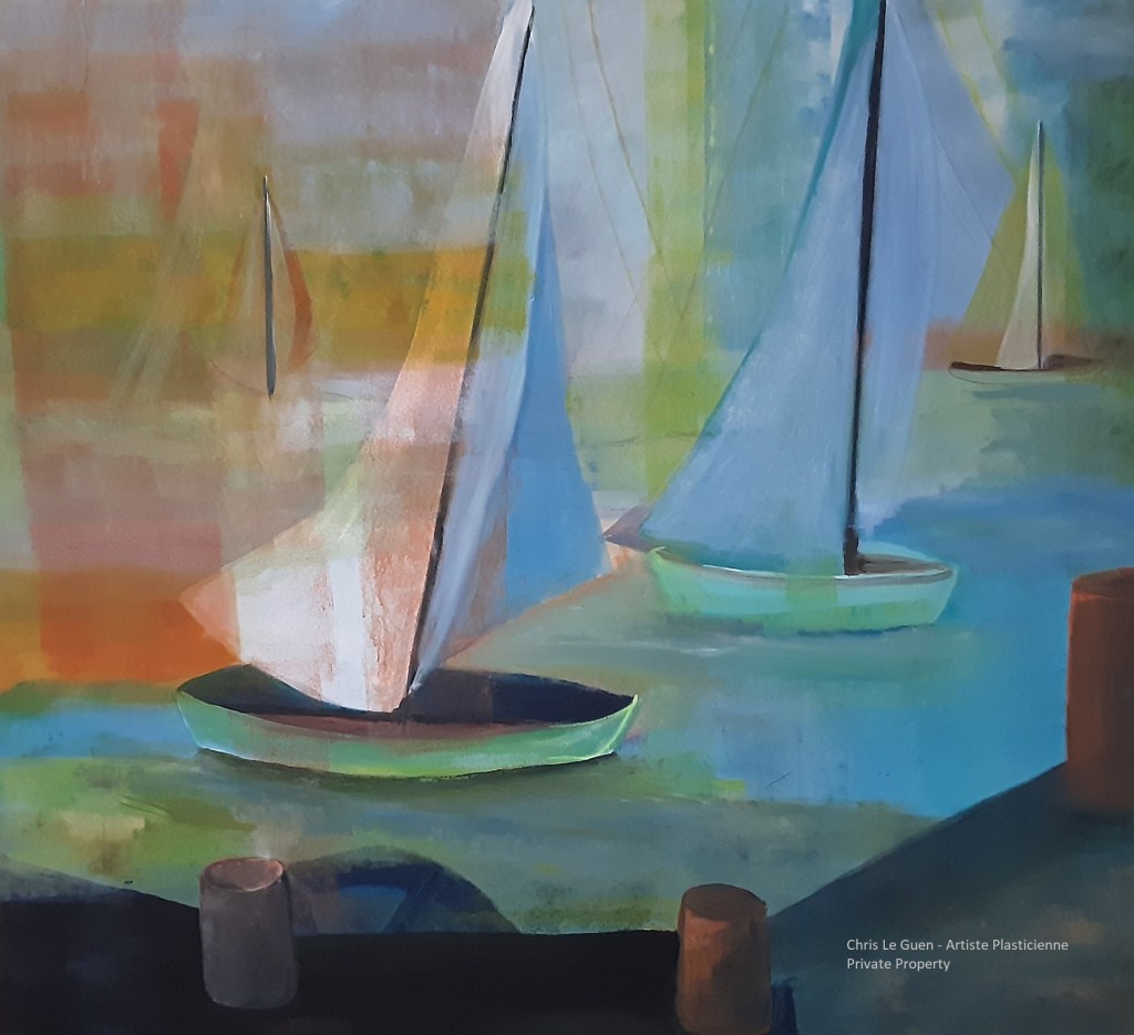 Bateau N°3 est peint par Chris Le Guen Artiste Plasticienne à Saint-Perreux dans le Morbihan