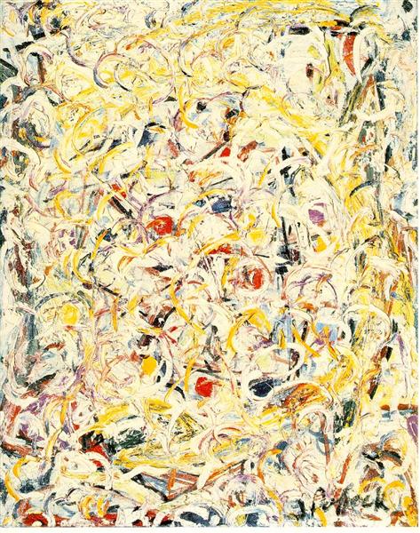 Shimmering Substance de Jackson Pollock est une Peinture à l Huile sur Toile de 30 x 24 cm faite en 1946 ©Wikiart