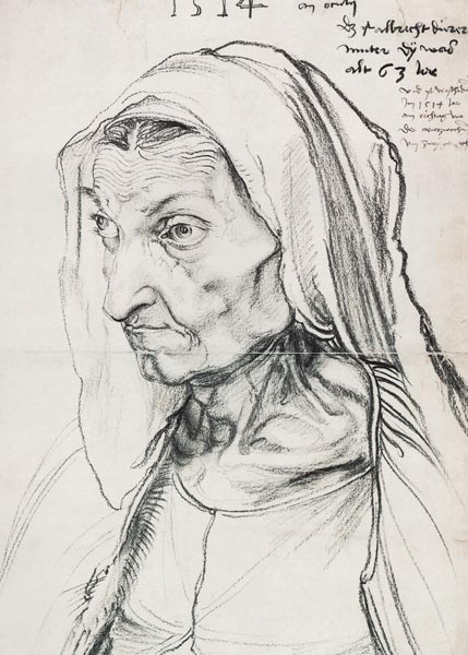 Portrait de sa mère dessiné par Albrecht Durer en 1514