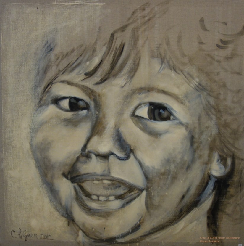 Chris Le Guen Artiste Plasticienne Peintre et Sculptrice a utilisé ses pinceaux pour peindre Auriane