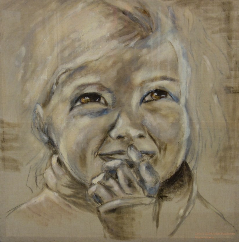 La Petite Nièce a été peint par Chris Le Guen Artiste Plasticienne Peintre et Sculptrice