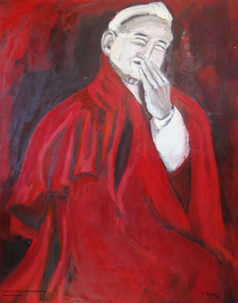 Chris Le Guen Artiste Plasticienne Peintre et Sculptrice a peint Lauphing Pope N°1