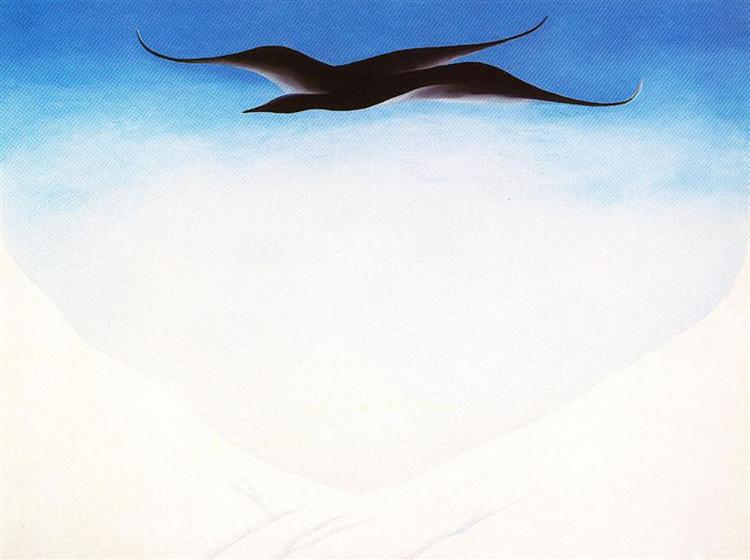 A Black Bird With Snow Covered Red Hills de Georgia O'Keeffe en 1946 ©Wiki -art