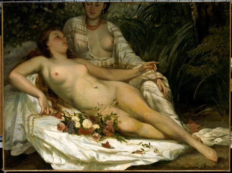 Baigneuses de Gustave Courbet en 1858 ©Wiki-art