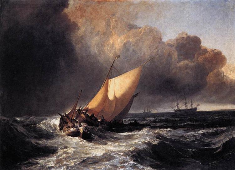Dutch Boats in a Gale de Joseph Mallord William Turner en 1801 ©Wikiart