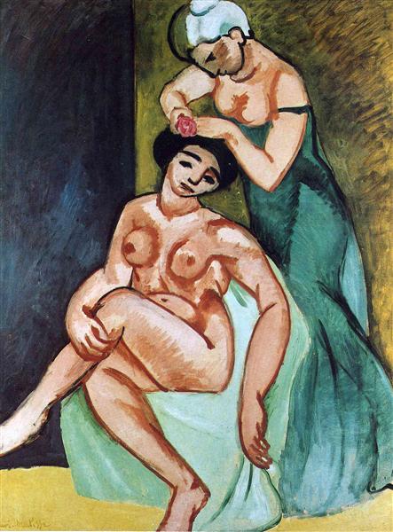 Female toilets par Henri Matisse est une Peinture à l Huile sur Toile de 116 x 89 cm faite en 1907 ©Wiki-art