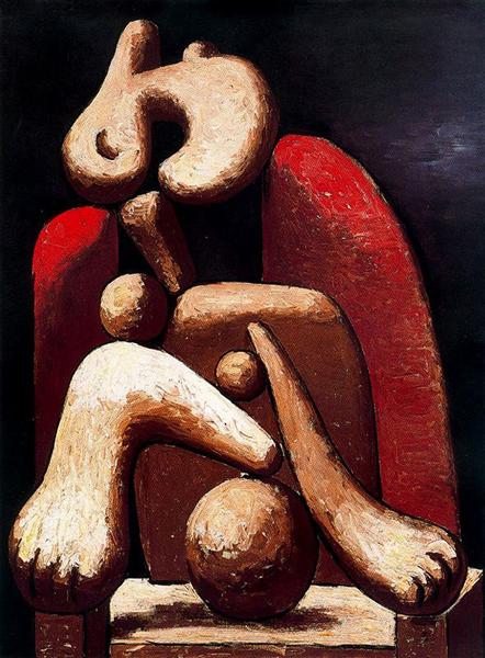 Femme au fauteuil rouge de Pablo Picasso est une Peinture à l Huile de 1932 ©Wikiart