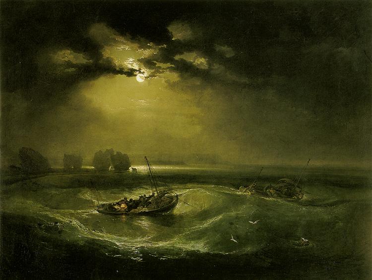Fishermen at Sea de Joseph Mallord William Turner peint en 1796 ©Wikiart