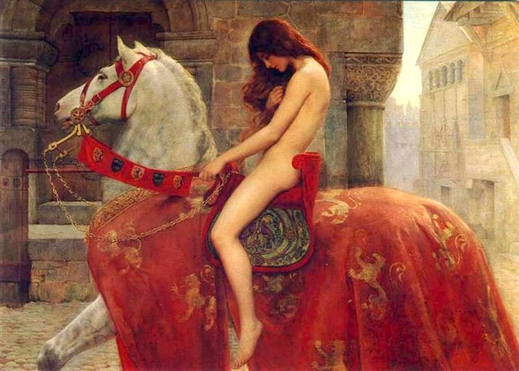 Lady Godiva de John Collier est une Peinture d Histoire de 142.2 x 183 cm datant de 1897 ©WikiArt