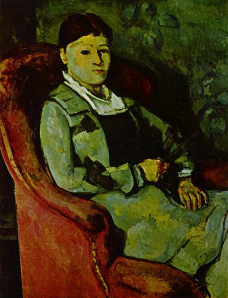 Madame Cézanne au fauteuil jaune de Paul Cézanne est une Peinture à l Huile sur Toile de 81 x 66 cm datant de 1881 ©Wikiart
