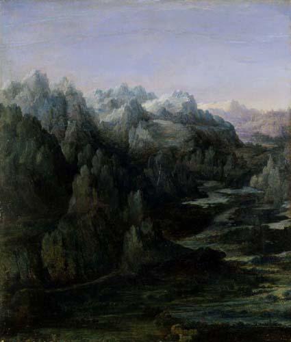 Mountain Range est une peinture d'Albrecht Altdorfer faite en 1530. ©Wiki-art