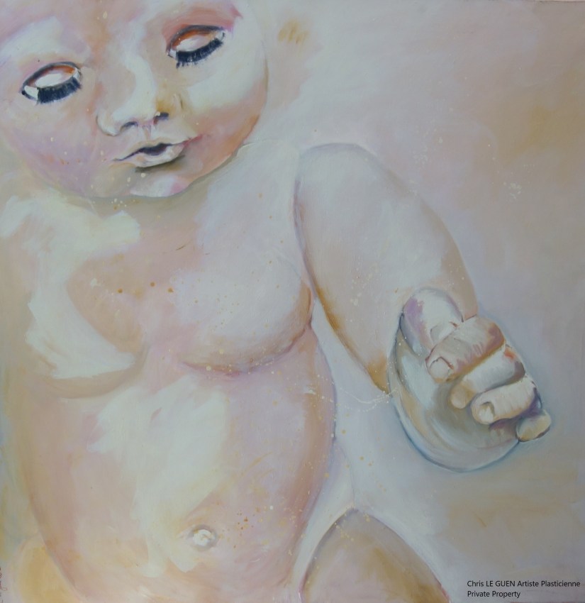 Chris Le Guen Artiste Plasticienne Peintre et Sculptrice a peint le Baigneur