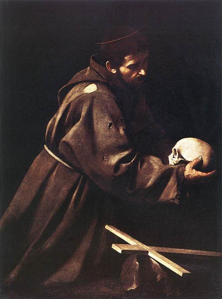 Saint-François en méditation de Caravage fait en 1610