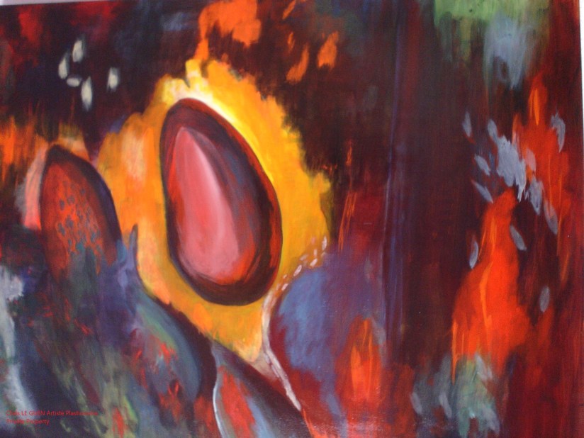 Chris Le Guen Artiste Plasticienne Peintre et Sculptrice peint Cailloux