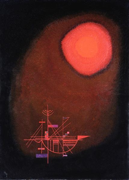 Red Sun and Ship de Vassily Kandinsky peint en 1925 ©WikiArt