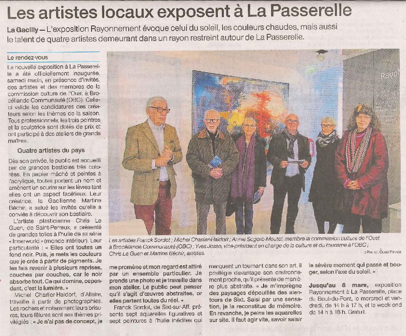 Exposition Rayonnement à La Passerelle avec Chris Le Guen